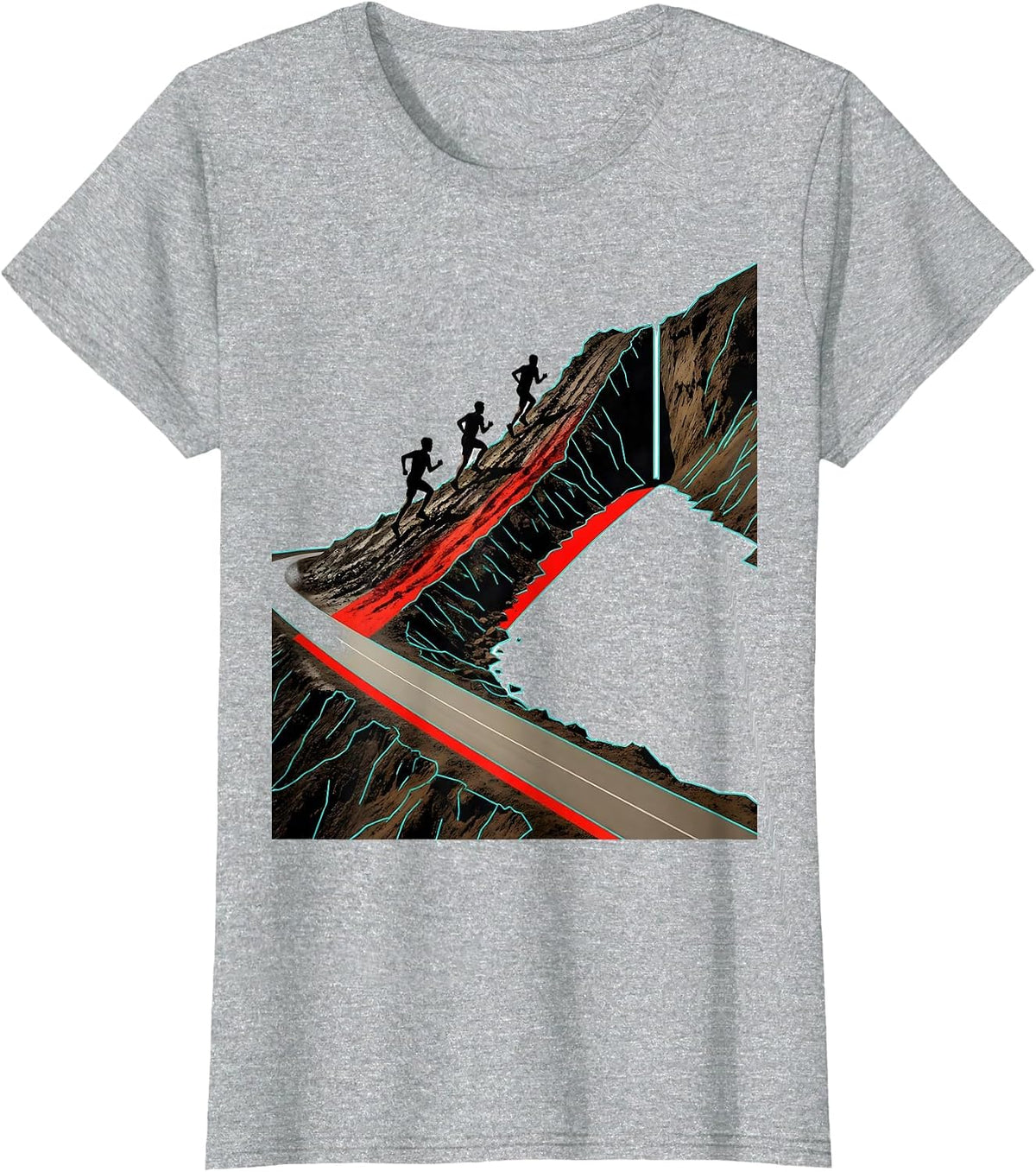 Women's Cross Country Runner Team Pride Track And Field T-Shirt - Heather Grey