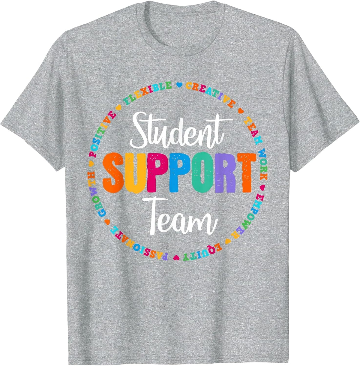 Student Support Team Counselor Social Worker Teacher Crew T-Shirt - Heather Grey