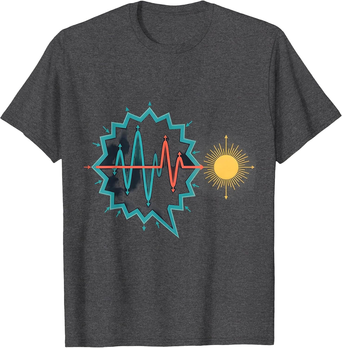 Men's Electric Magnetic Wave Physics Faith Humor T-Shirt - Dark Heather Grey