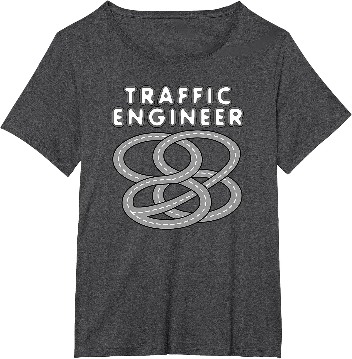 Traffic Engineer Funny Highway Interchange T-Shirt - Dark Heather Grey
