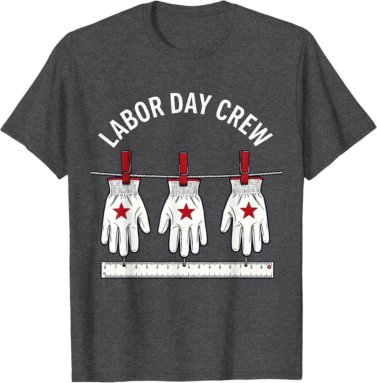 Labor Day Crew Patriotic Americana Celebration Family T-Shirt - Dark Heather Grey
