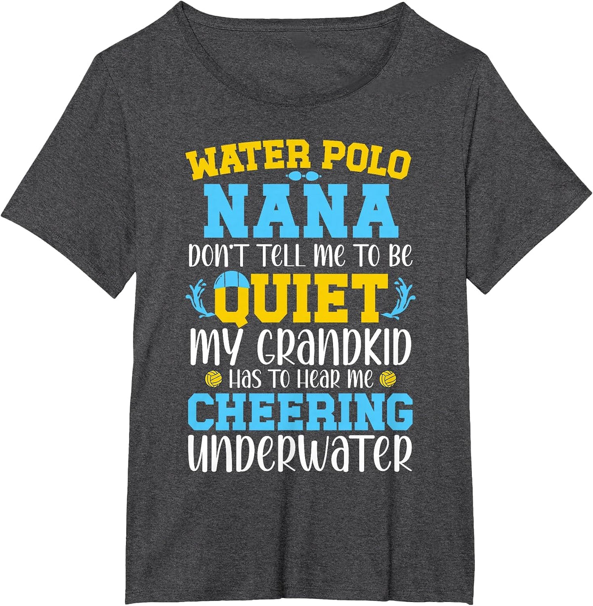 Funny Water Polo Nana of A Water Polo Player Nana Grandma T-Shirt - Dark Heather Grey