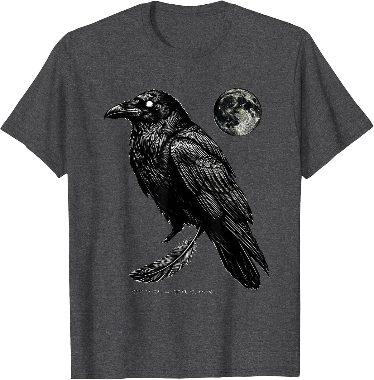 Men's Nevermore — Edgar Allan Poe Gothic Raven Literary Fan Gift T-Shirt - Dark Heather Grey