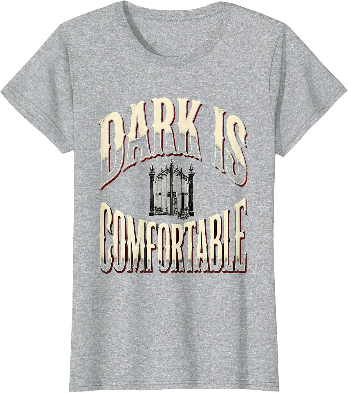 Women's Dark Is Comfortable Gothic Y2K Alt Emo Aesthetic T-Shirt - Heather Grey