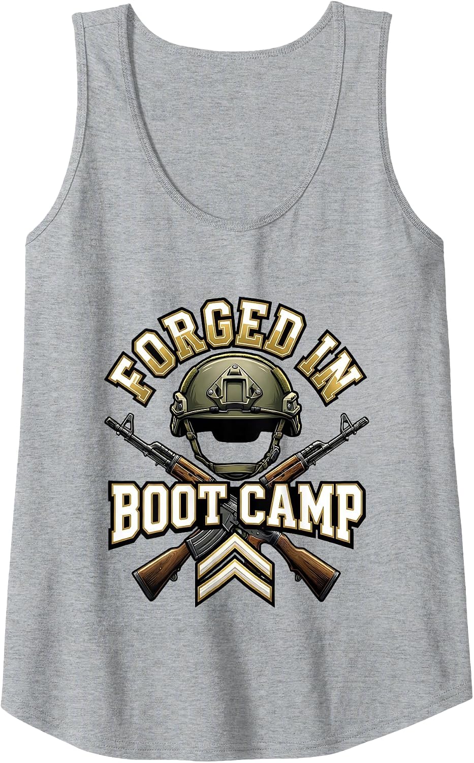 Forged in Boot Camp US Army Graphic Design Tank Top - Heather Grey