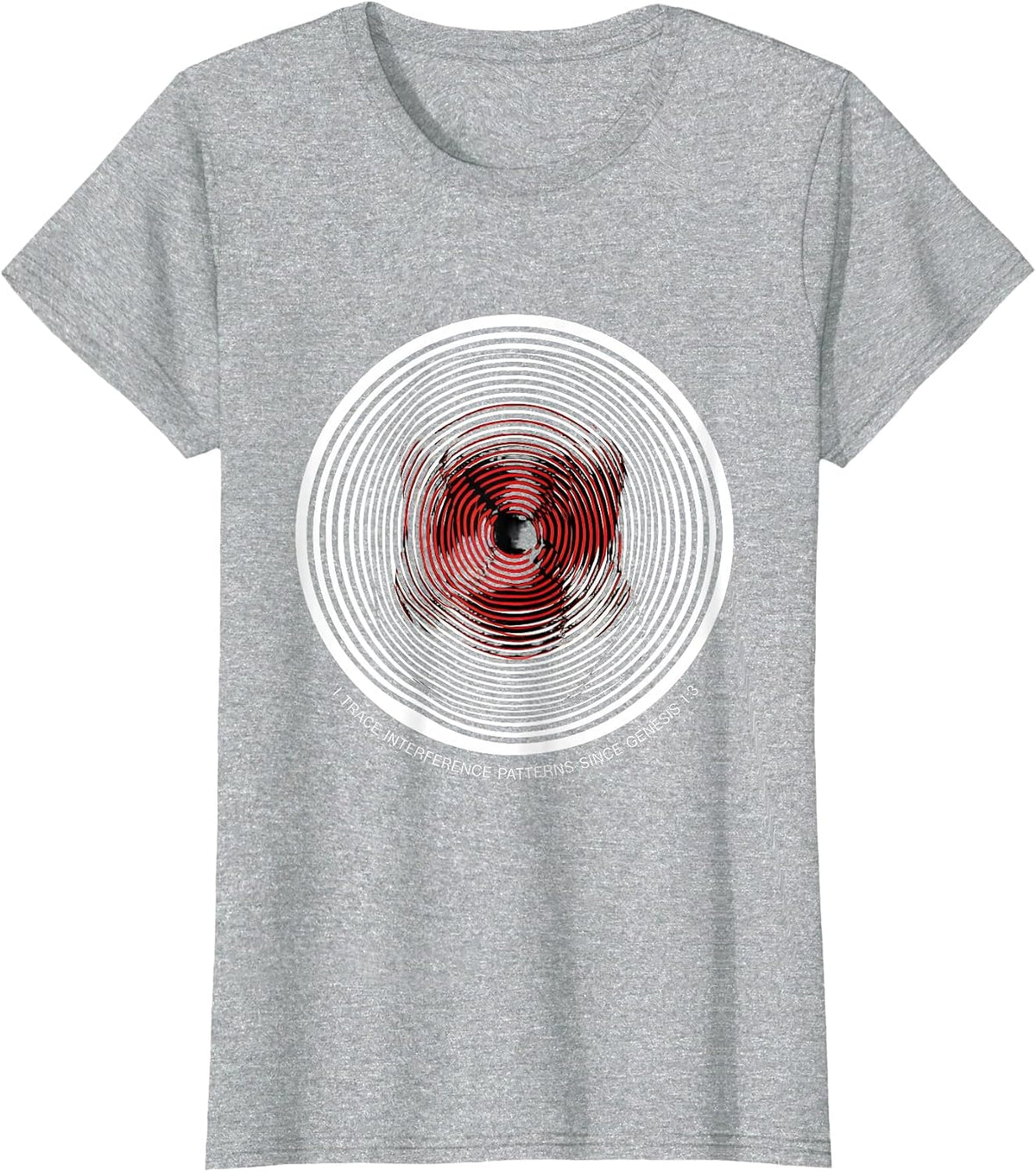 Women's I Trace Interference Patterns Since Genesis 1:3 Physics T-Shirt - Heather Grey