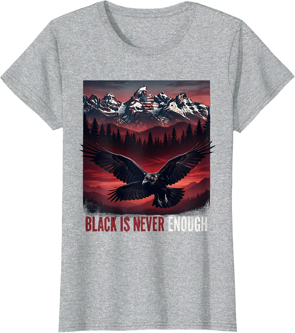 Black Is Never Enough Gothic Dark Aesthetic Design T-Shirt - Heather Grey