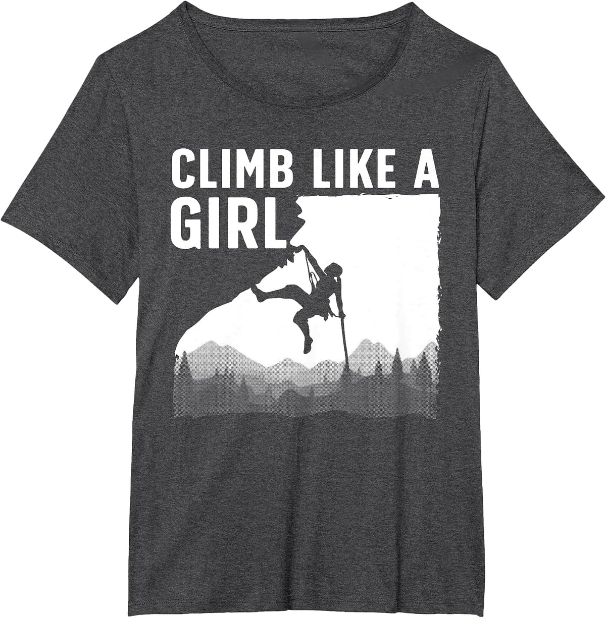 Cool Rock Climbing for Women Girls Mountain Rock Climbers T-Shirt - Dark Heather Grey