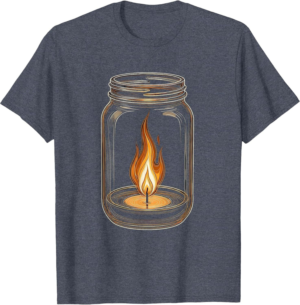 Steady Flame Faith Over Fear Graphic Tee T-Shirt - Heather Blue