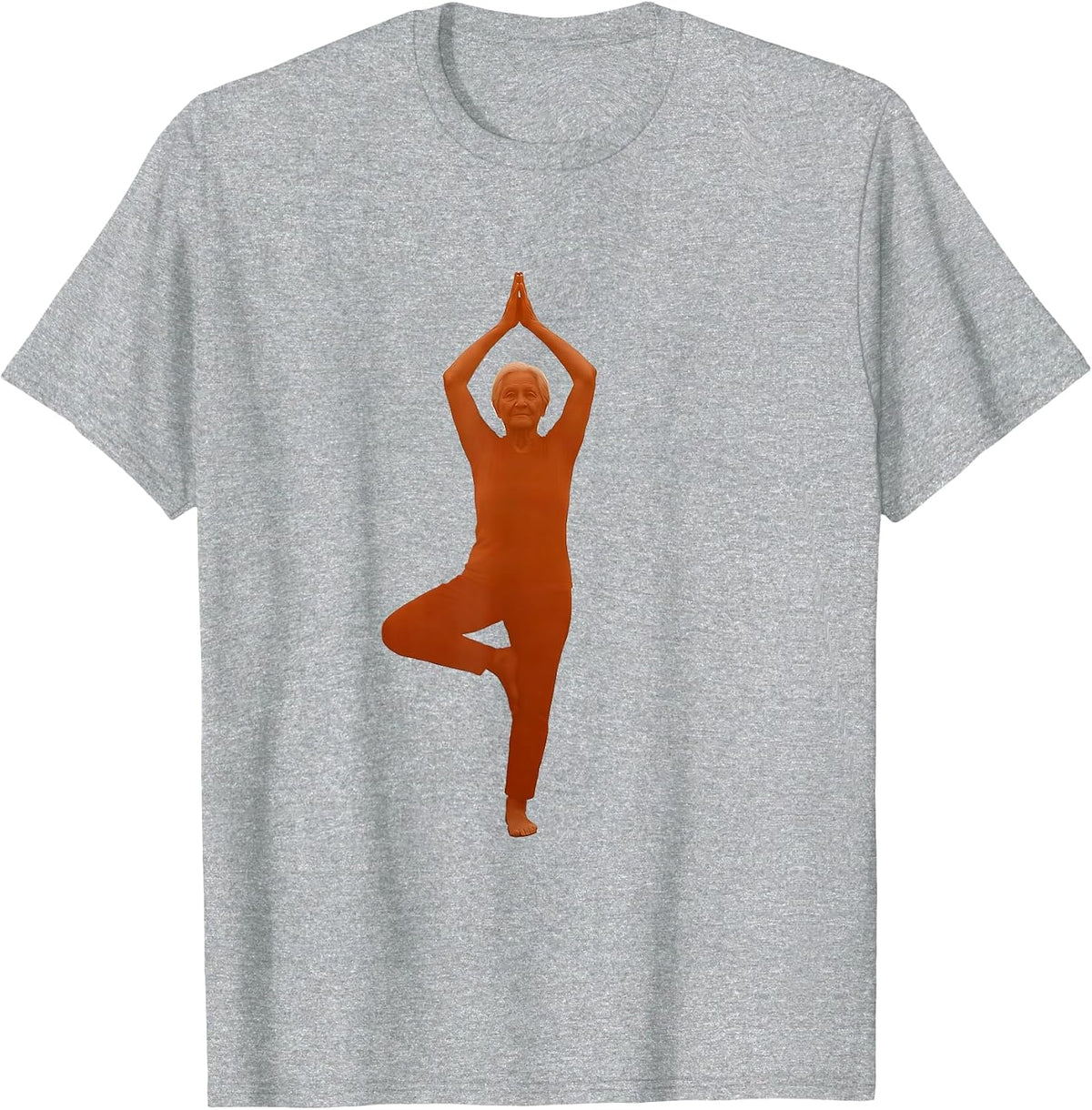 Men's Senior Yoga Balance Pose Fall Prevention Art T-Shirt - Heather Grey