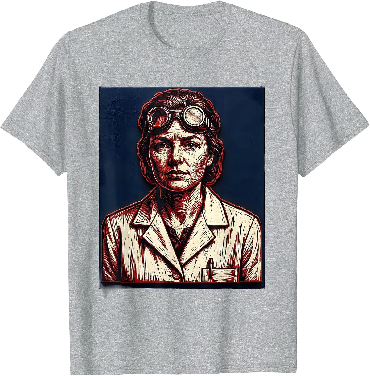 Labor Day Lab Coat Scientist Illustration T-Shirt, Men, Heather Grey, Large - As Pictured