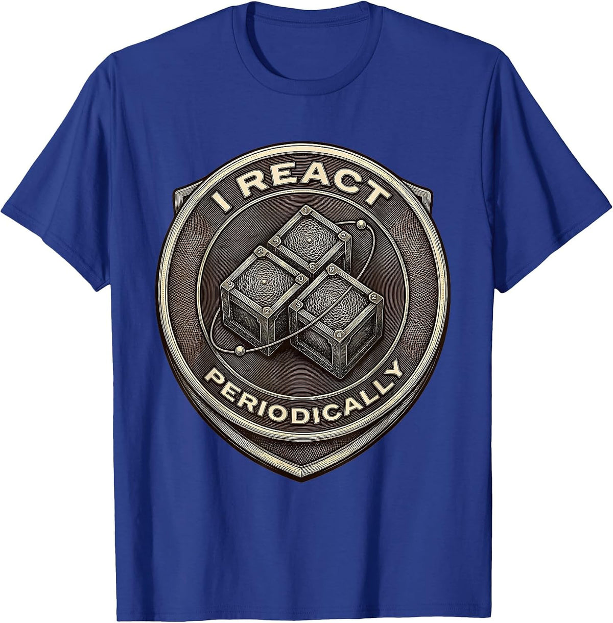 I React Periodically Funny Chemistry Science Nerd Pun T-Shirt - Royal Blue