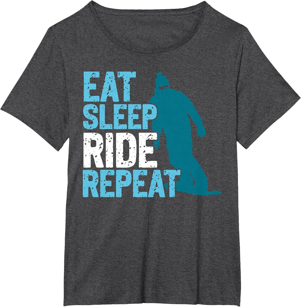 Snowboarding Snowboard Vintage Retro Ride Eat Sleep Ride T-Shirt - Dark Heather Grey