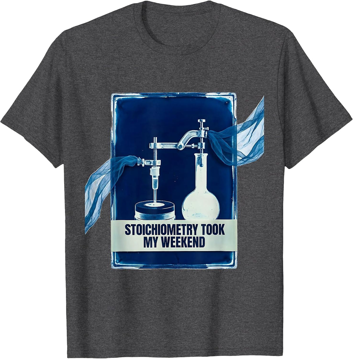 Men's Stoichiometry Took My Weekend Funny Chemistry Pun Science T-Shirt - Dark Heather Grey