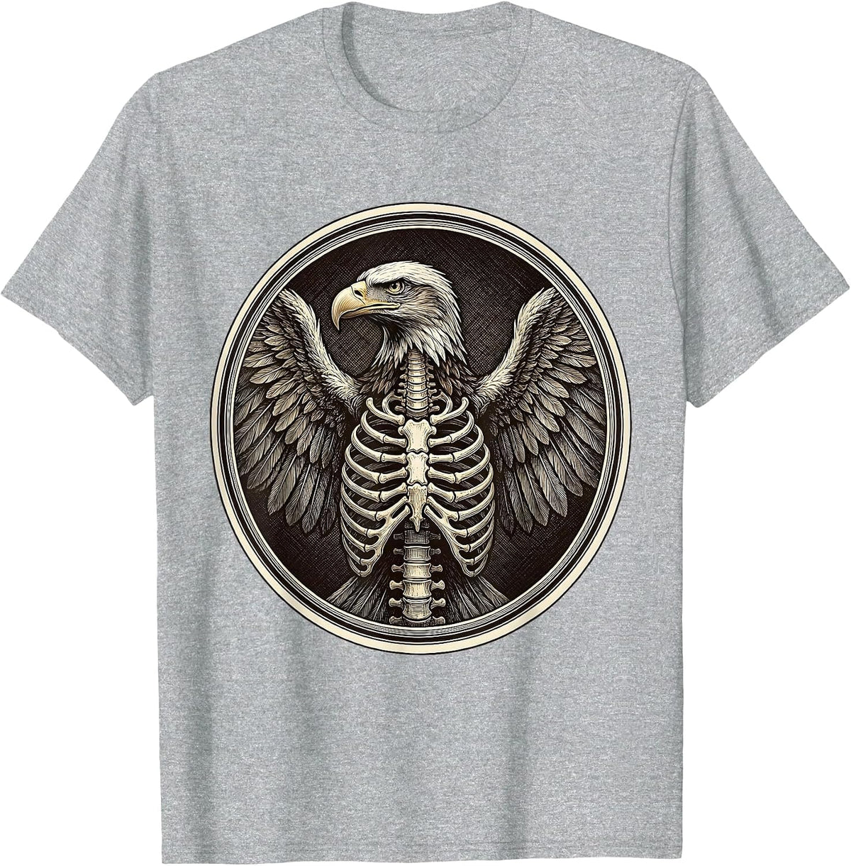 Men's Eagle Wings Vertebrae Physical Therapy Graphic T-Shirt - Heather Grey