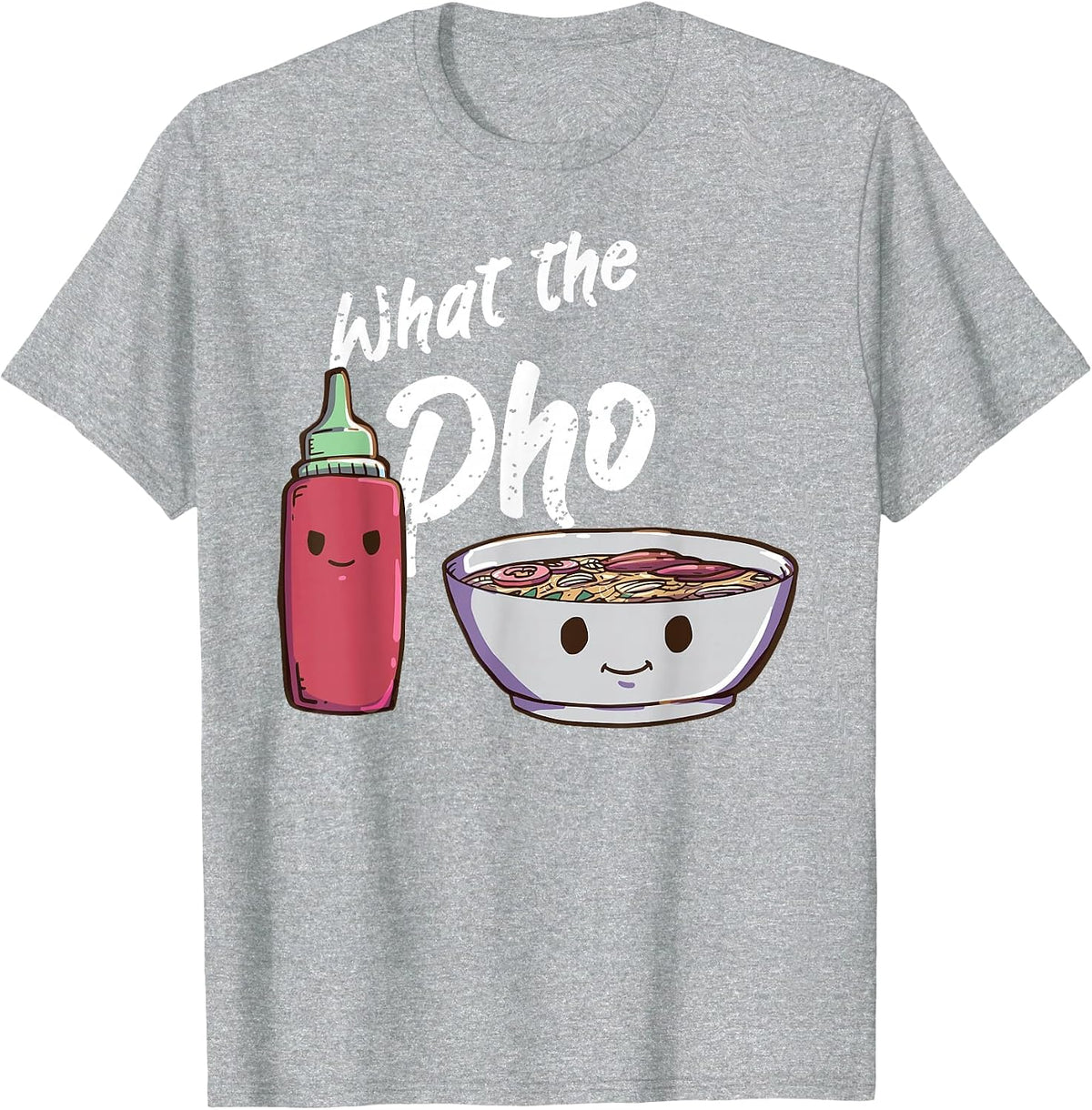 Pho Ramen Noodles Vietnamese Anime Kawaii T-Shirt - Heather Grey