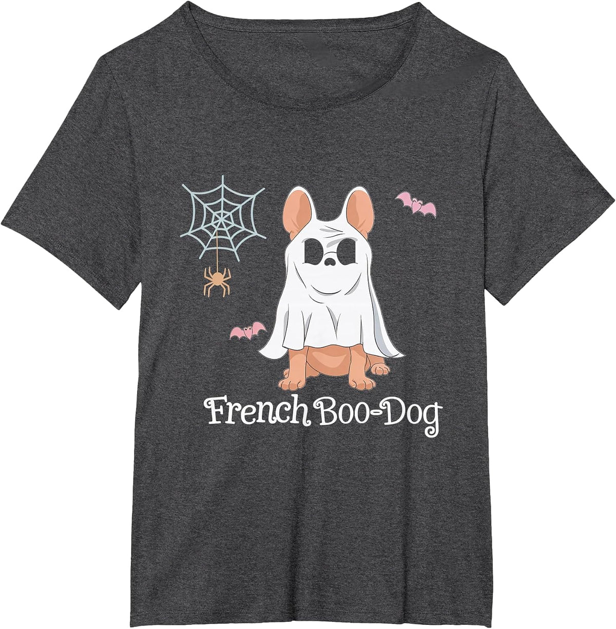 French Boo-Dog Halloween Dog Costume French Bulldog T-Shirt - Dark Heather Grey