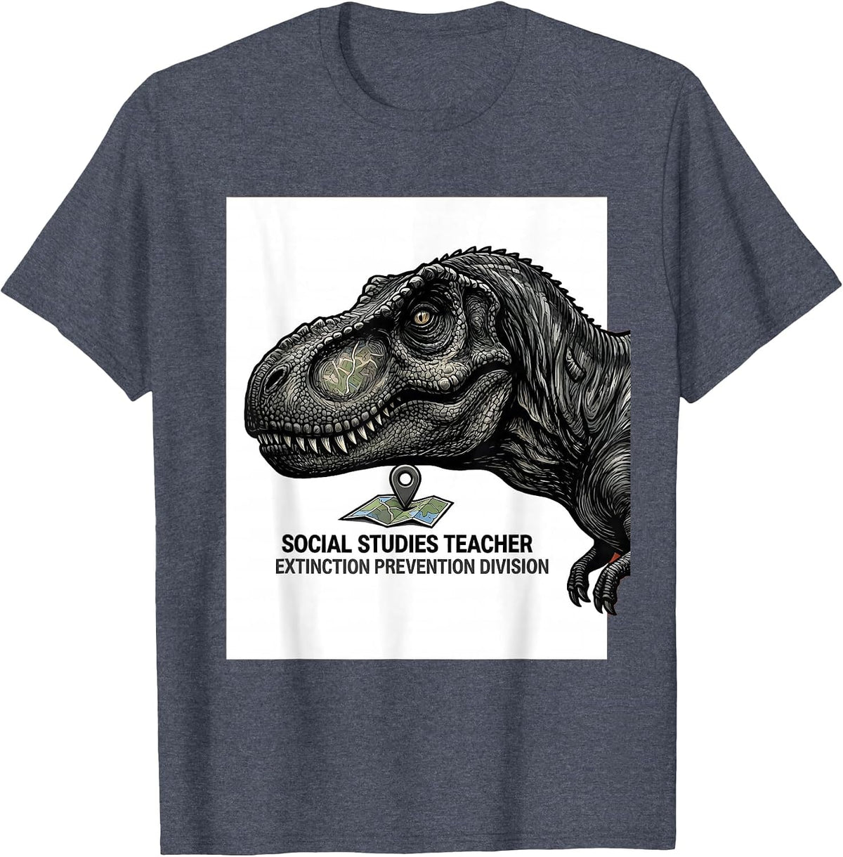Social Studies Teacher, Extinction Prevention Division T-Shirt - Heather Blue
