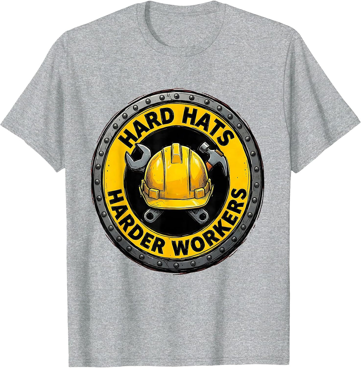Men's Hard Hats Harder Workers Blue Collar Pride T-Shirt - Heather Grey