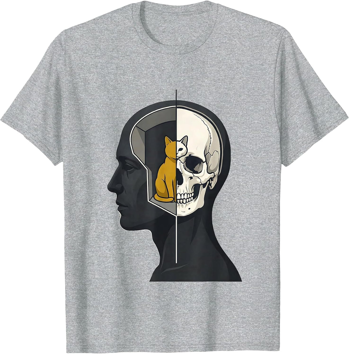 Men's Schrodingers Cat Quantum Physics Humor Conceptual Design T-Shirt - Heather Grey