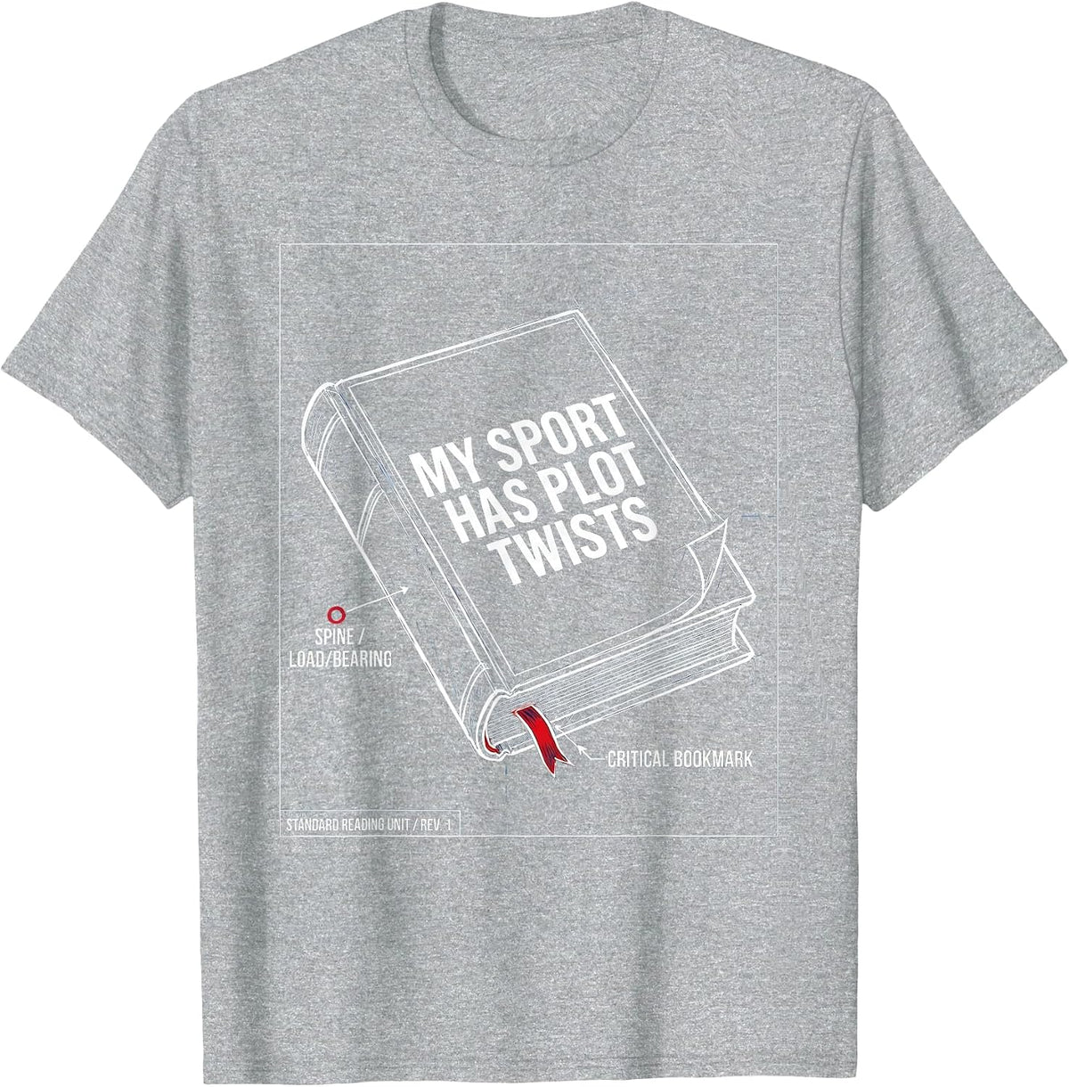 Men's My Sport Has Plot Twists Reading Design T-Shirt - Heather Grey