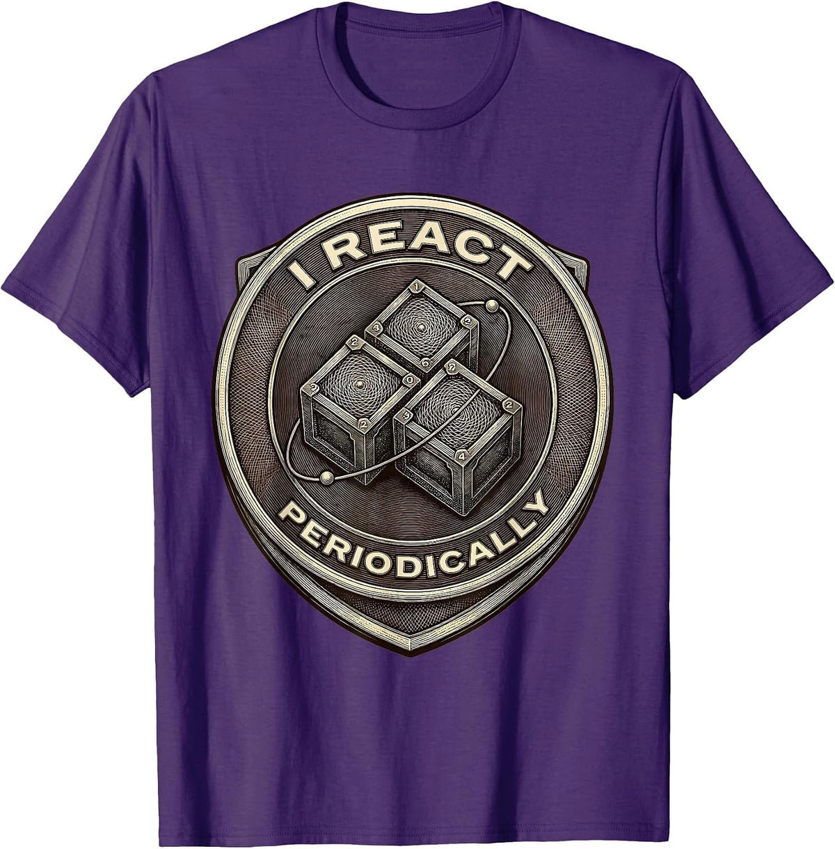 I React Periodically Funny Chemistry Science Nerd Pun T-Shirt - Purple