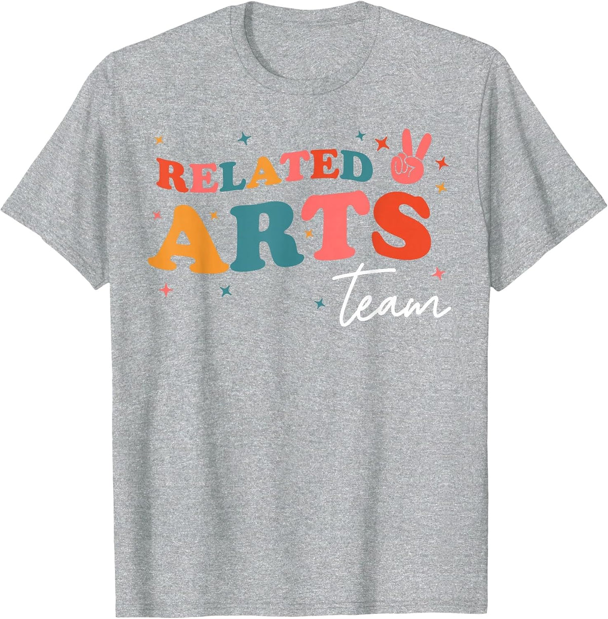 Related Arts Team Retro Groovy Vintage First Day of School T-Shirt - Heather Grey