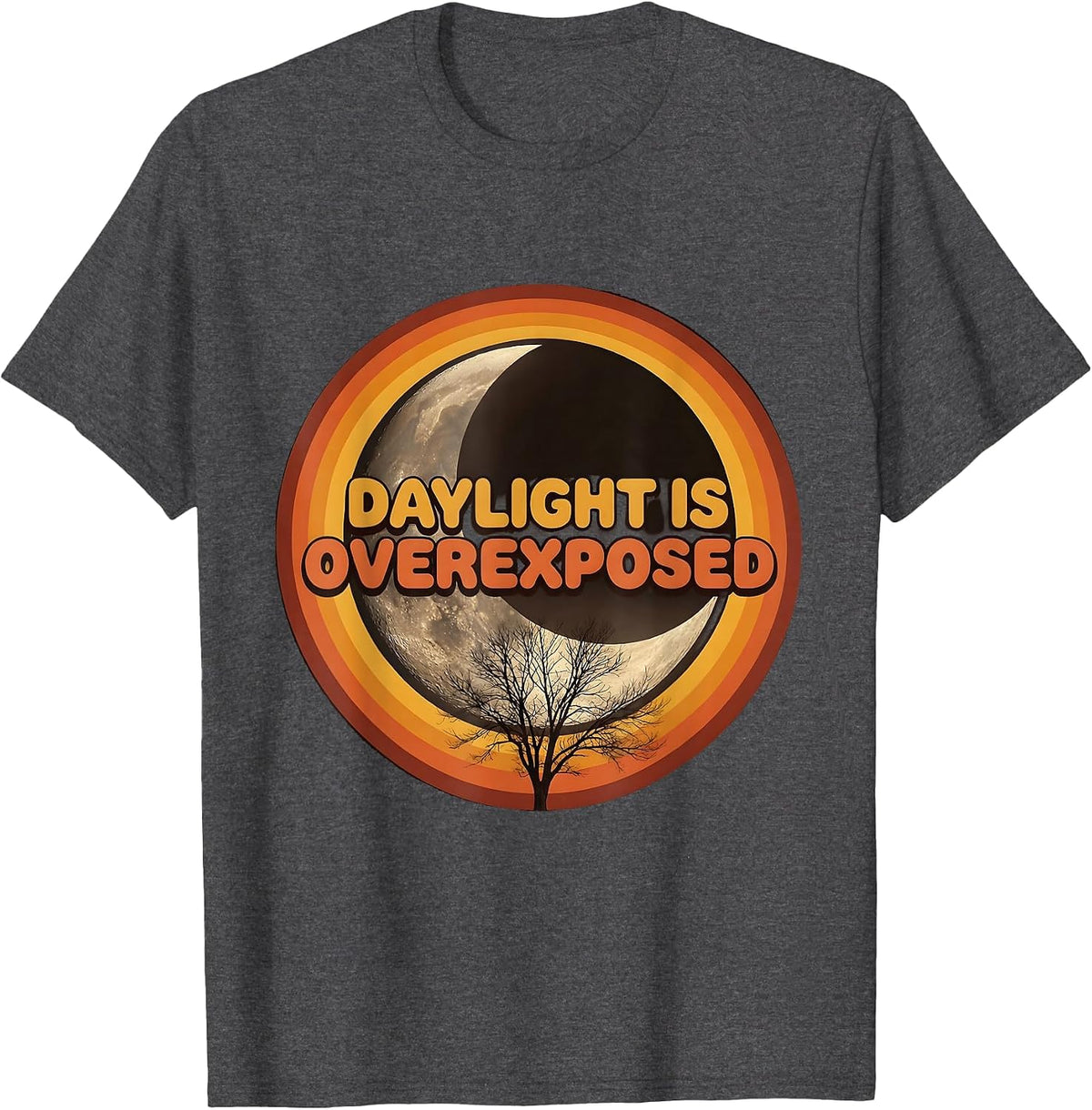Daylight Is Overexposed Goth Dark Aesthetic Design T-Shirt - Dark Heather Grey