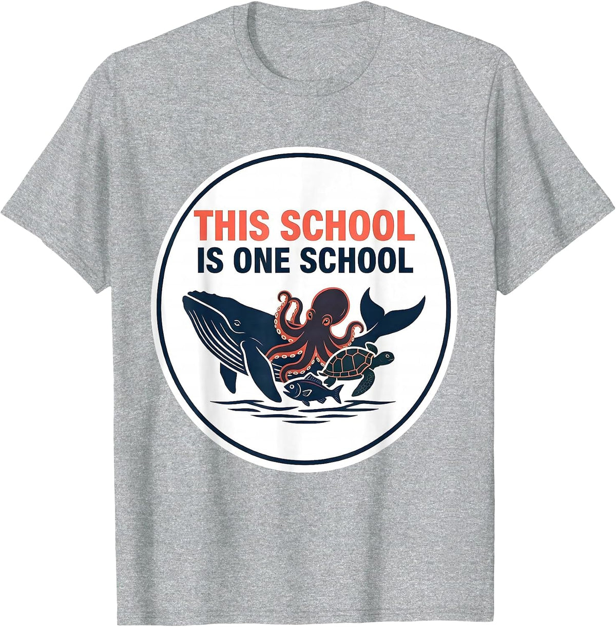 Men's This School Is One School Inspirational School Staff Unity T-Shirt - Heather Grey
