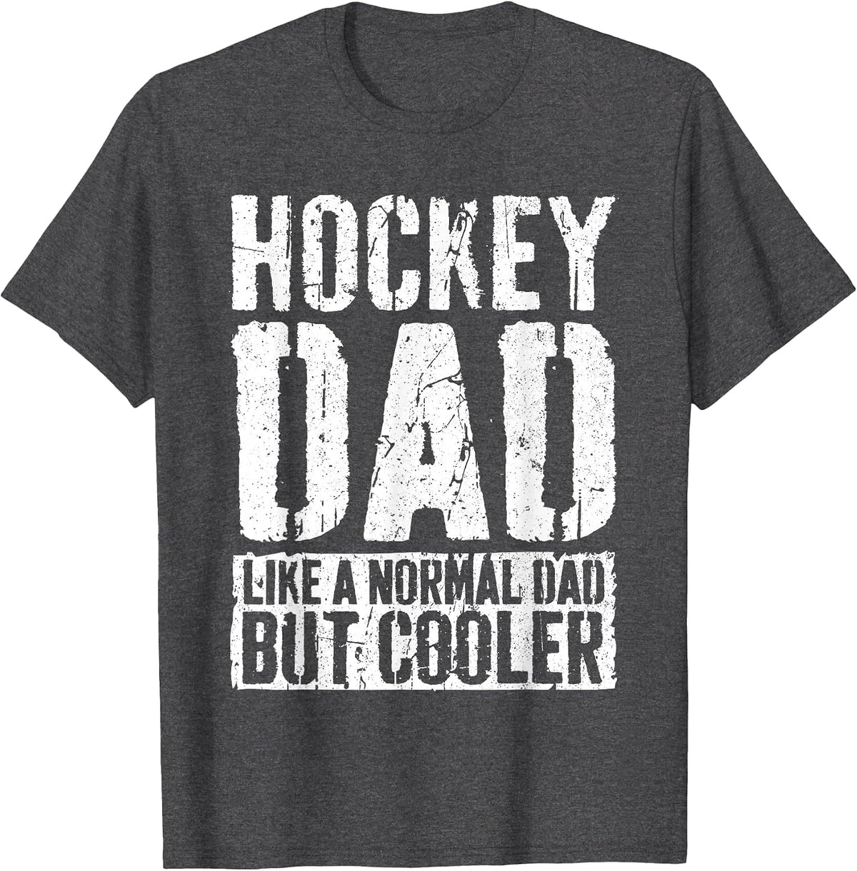 Hockey Dad Shirt Men Fathers Day Hockey Dad T-Shirt - Dark Heather Grey