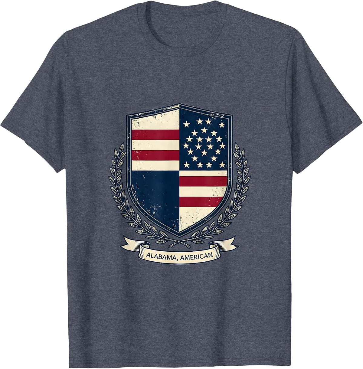 Alabama American Patriotic Faith Over Fear Prayer USA Flag T-Shirt - Heather Blue