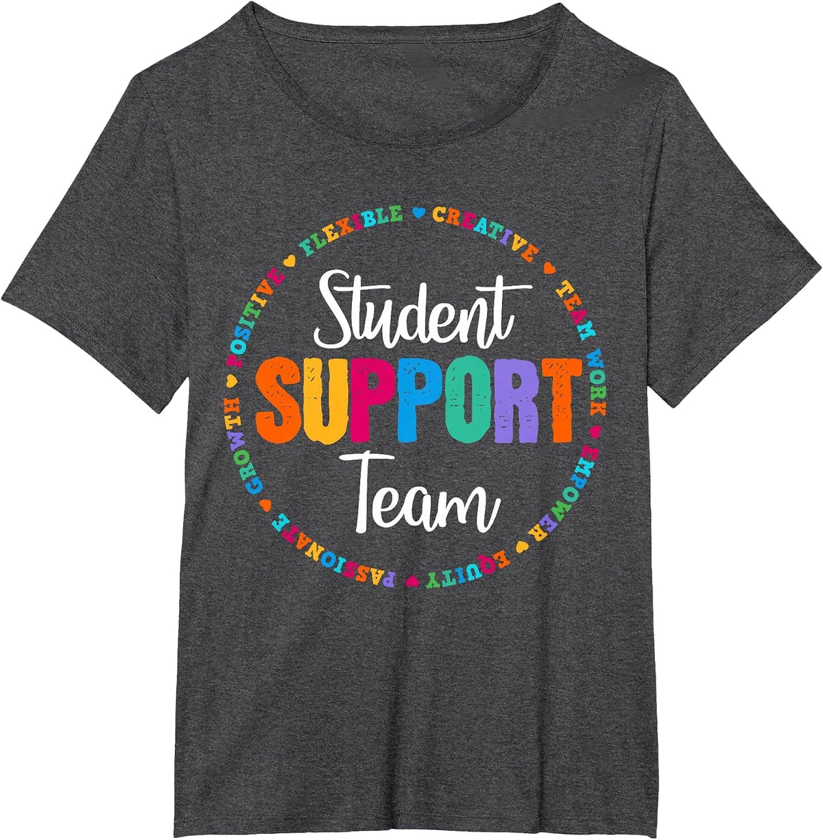 Student Support Team Counselor Social Worker Teacher Crew T-Shirt - Dark Heather Grey