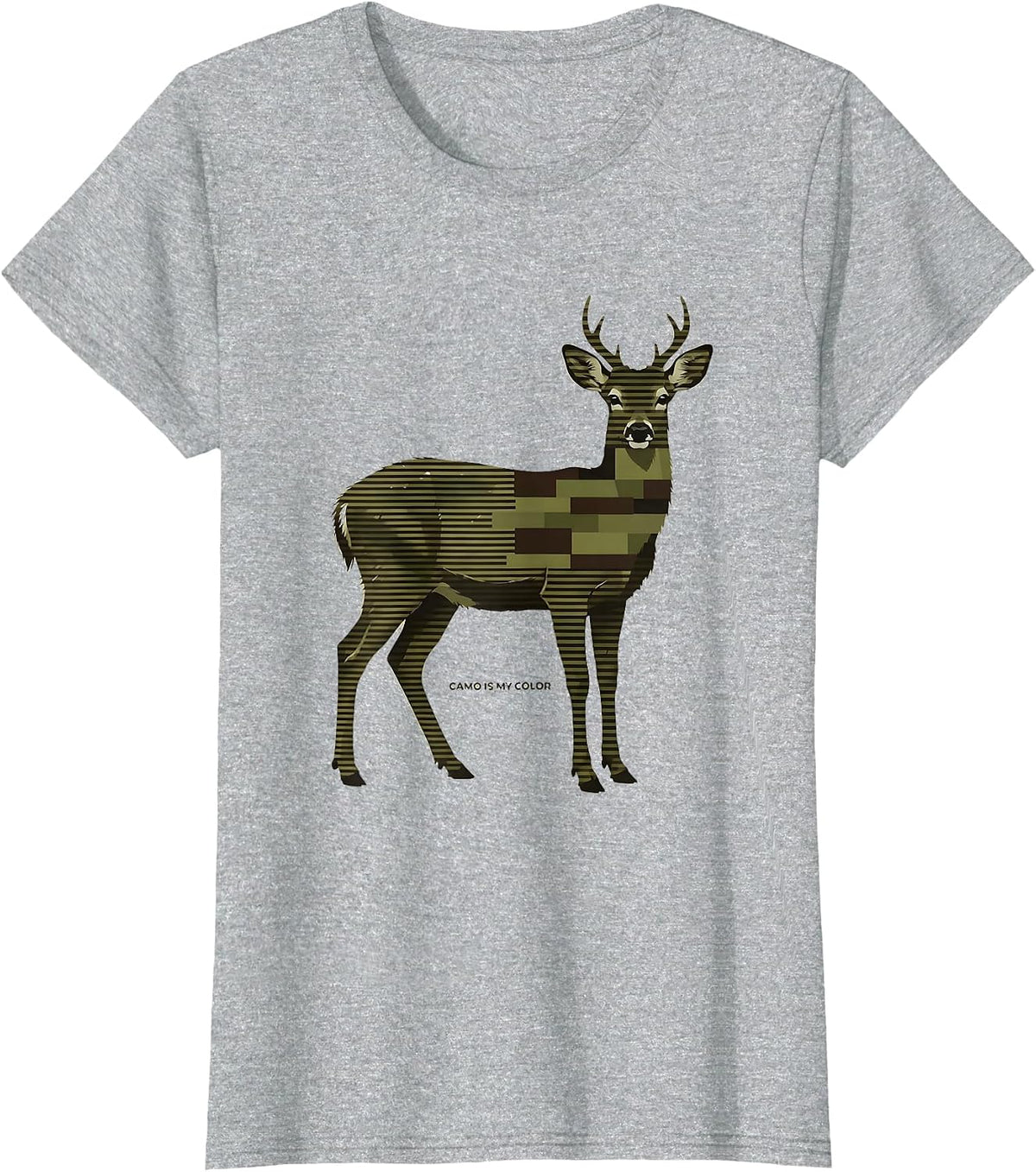 Camo Is My Color Hunting Design T-Shirt - Heather Grey