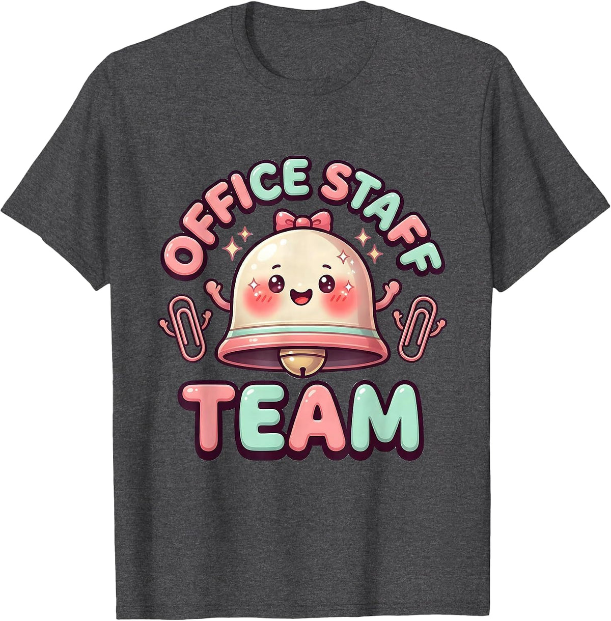 Office Staff Team Cute Kawaii Teacher Appreciation Gift T-Shirt - Dark Heather Grey