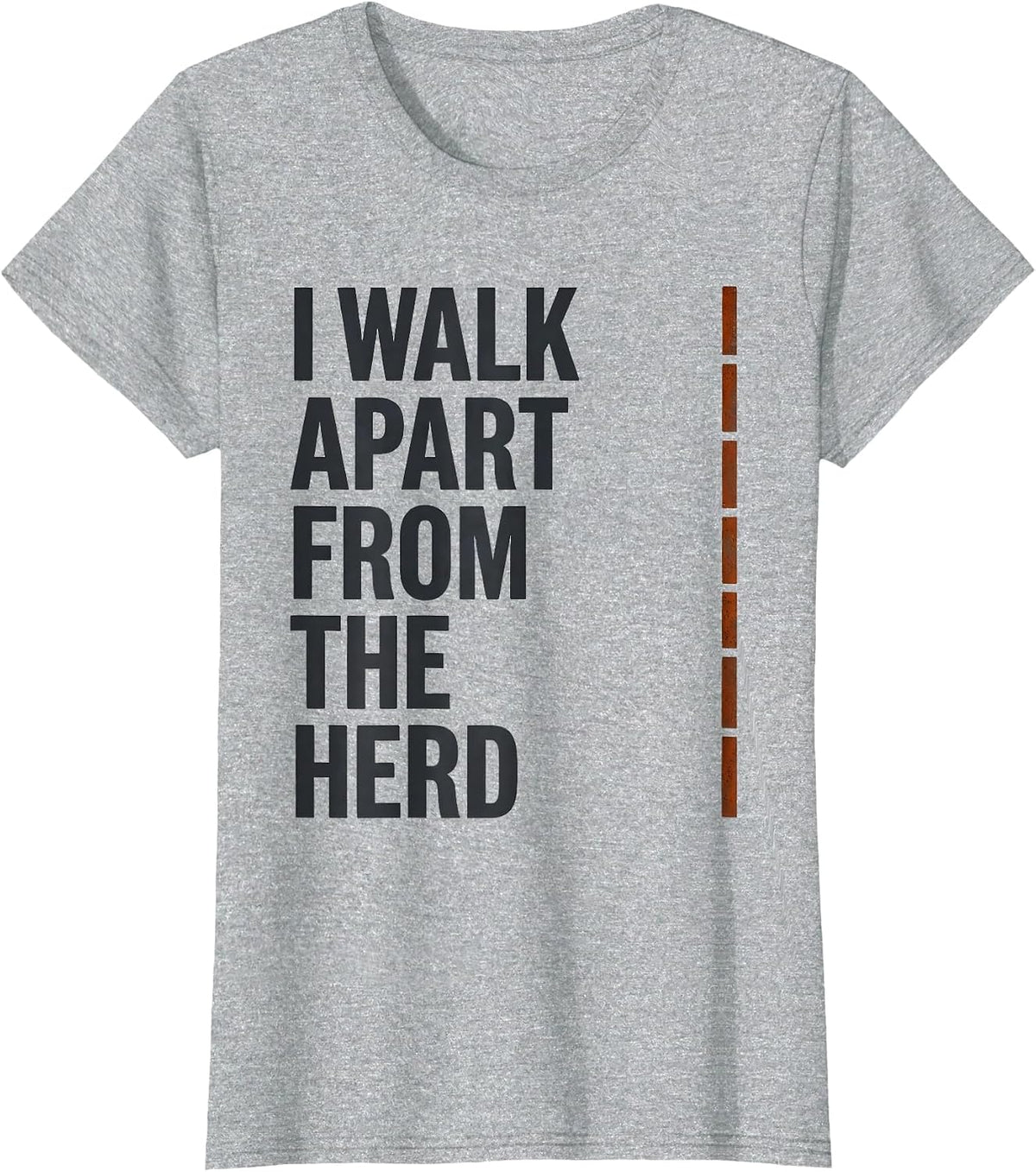 Women's I Walk Apart From The Herd Funny Highland Cow Farm Humor T-Shirt - Heather Grey