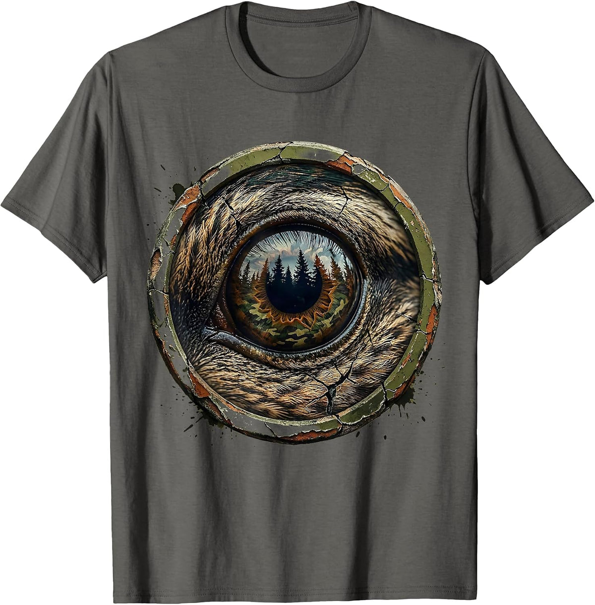 Men's Duck Eye Camo Reflection Wildlife Graphic T-Shirt - Asphalt Grey