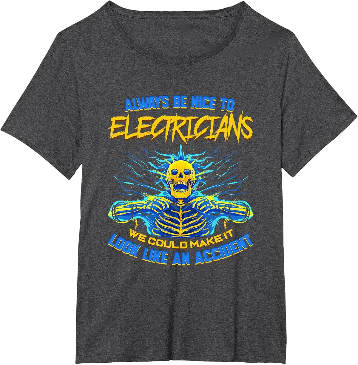 Electrician Funny for Electrical Engineer Electricity T-Shirt - Dark Heather Grey