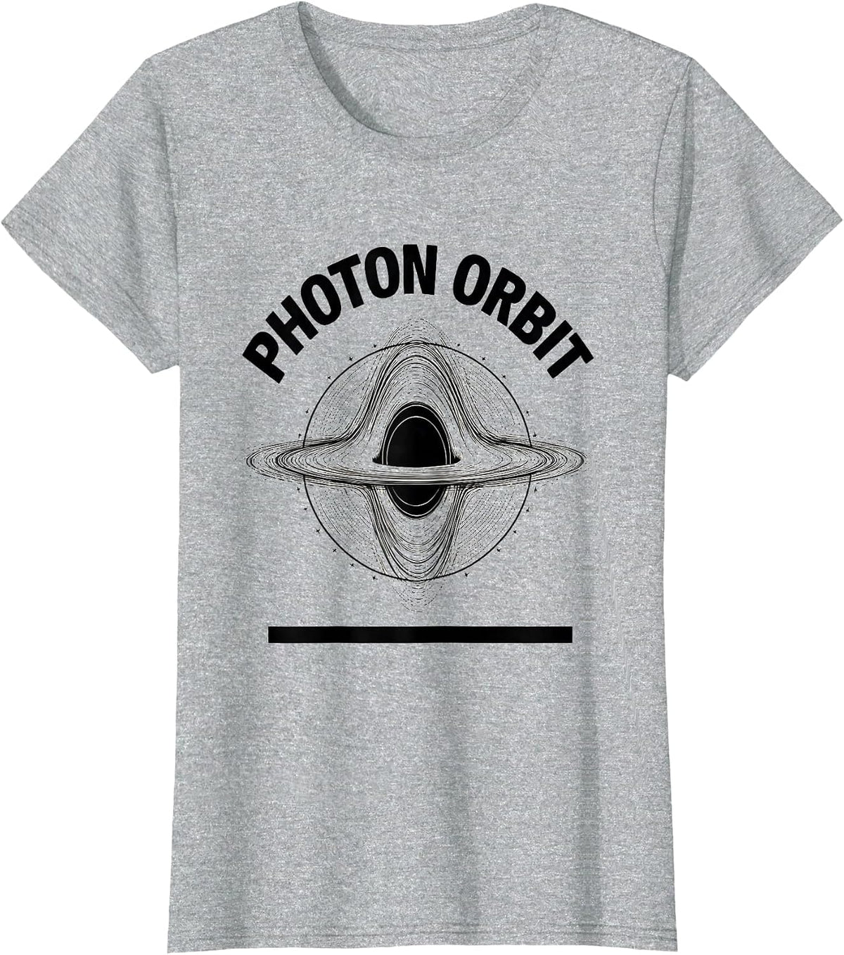Women's Photon Orbit Line Art Black Hole Astrophysics Science T-Shirt - Heather Grey