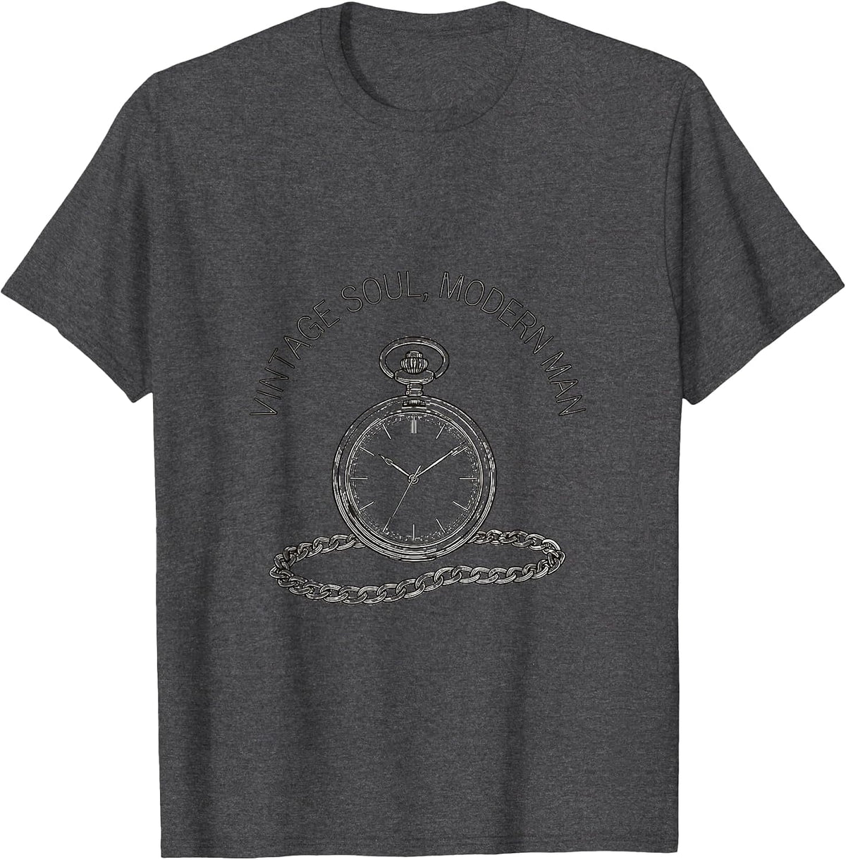Vintage Soul Modern Man Retro Graphic Design T-Shirt - Dark Heather Grey