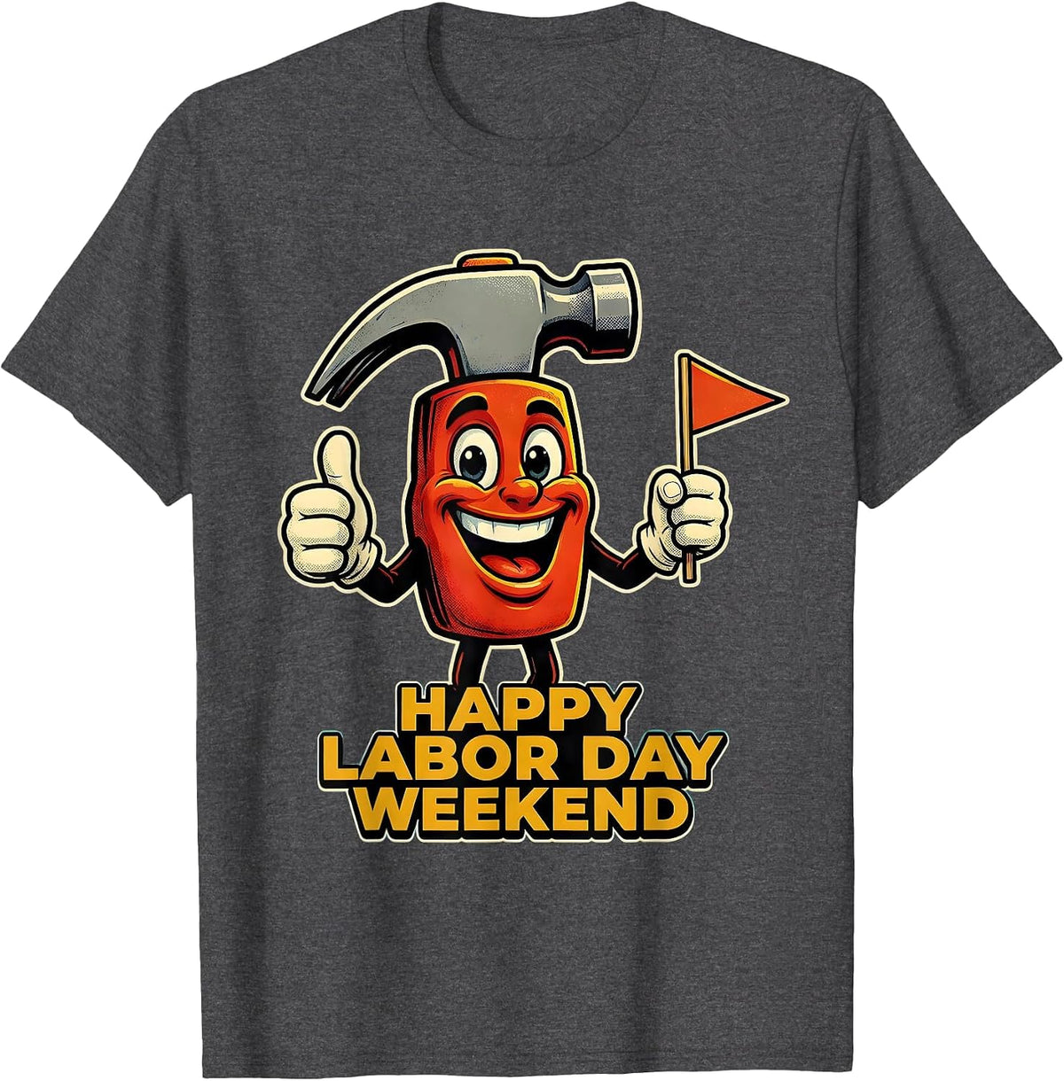Men's Happy Labor Day Weekend Graphic Design T-Shirt - Dark Heather Grey