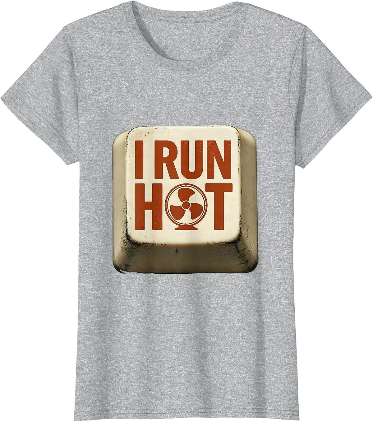 I Run Hot Vintage Funny PC Gamer Nerd Humor T-Shirt - Heather Grey