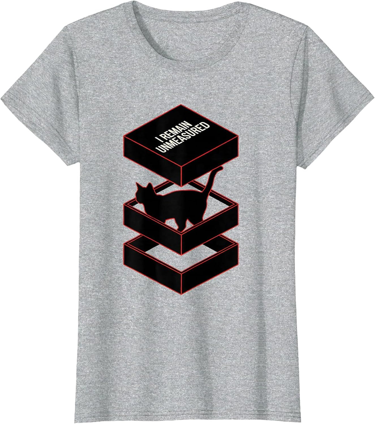 Women's I Remain Unmeasured Funny Quantum Physics Science Geek T-Shirt - Heather Grey