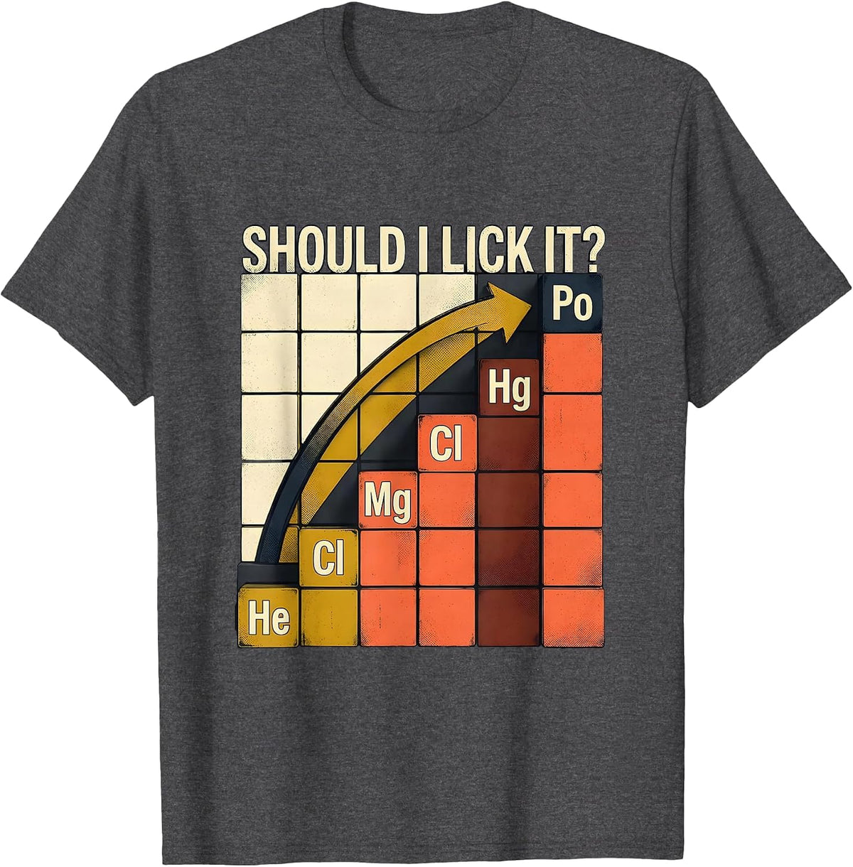Men's Should I Lick It Funny Periodic Table Science Teacher Humor T-Shirt - Dark Heather Grey