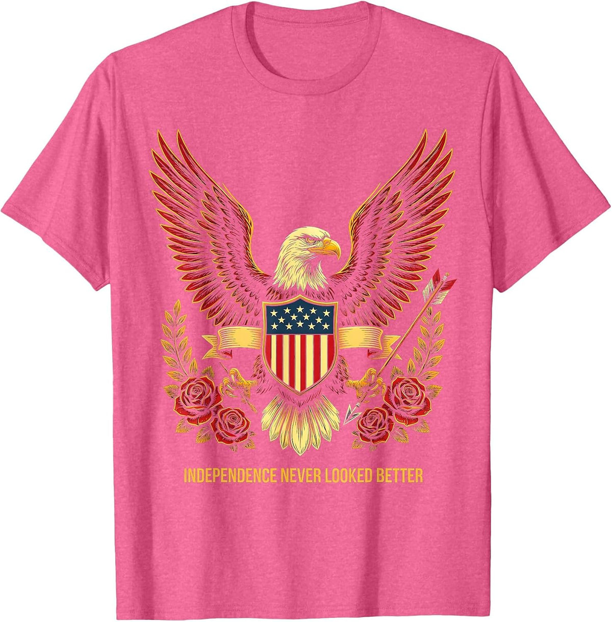 Independence Never Looked Better July 4th Design T-Shirt - Pink Heather