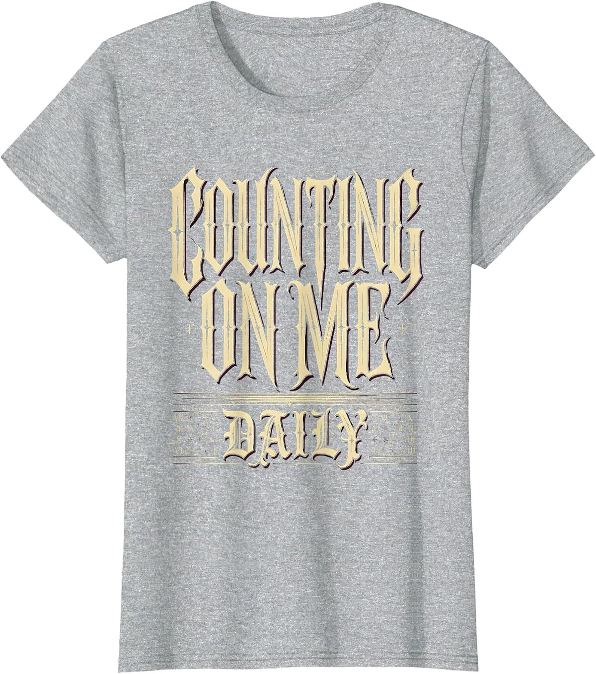 Counting on Me Daily Math Teacher Design T-Shirt - Heather Grey