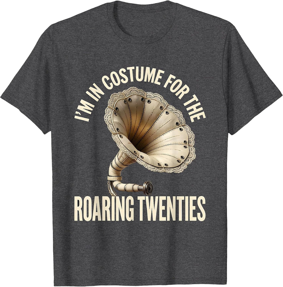 Men's I'm In Costume For The Roaring Twenties Vintage T-Shirt - Dark Heather Grey