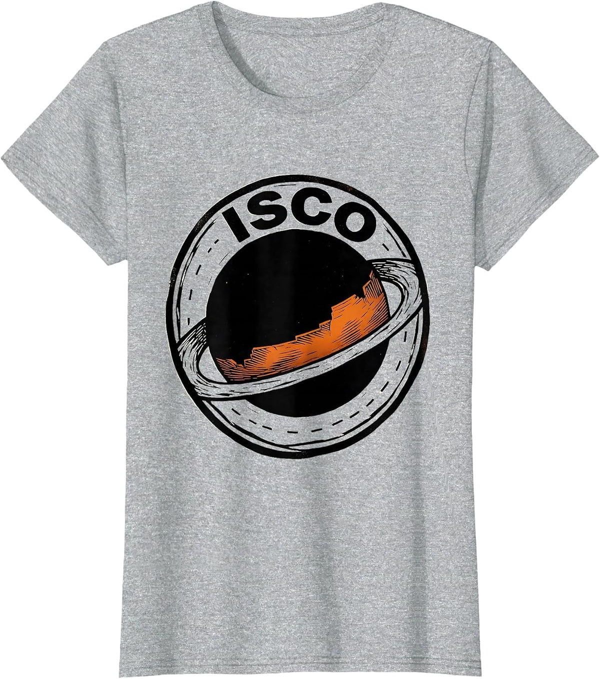 Women's ISCO Linocut Black Hole Astrophysics Physics Enthusiast T-Shirt - Heather Grey