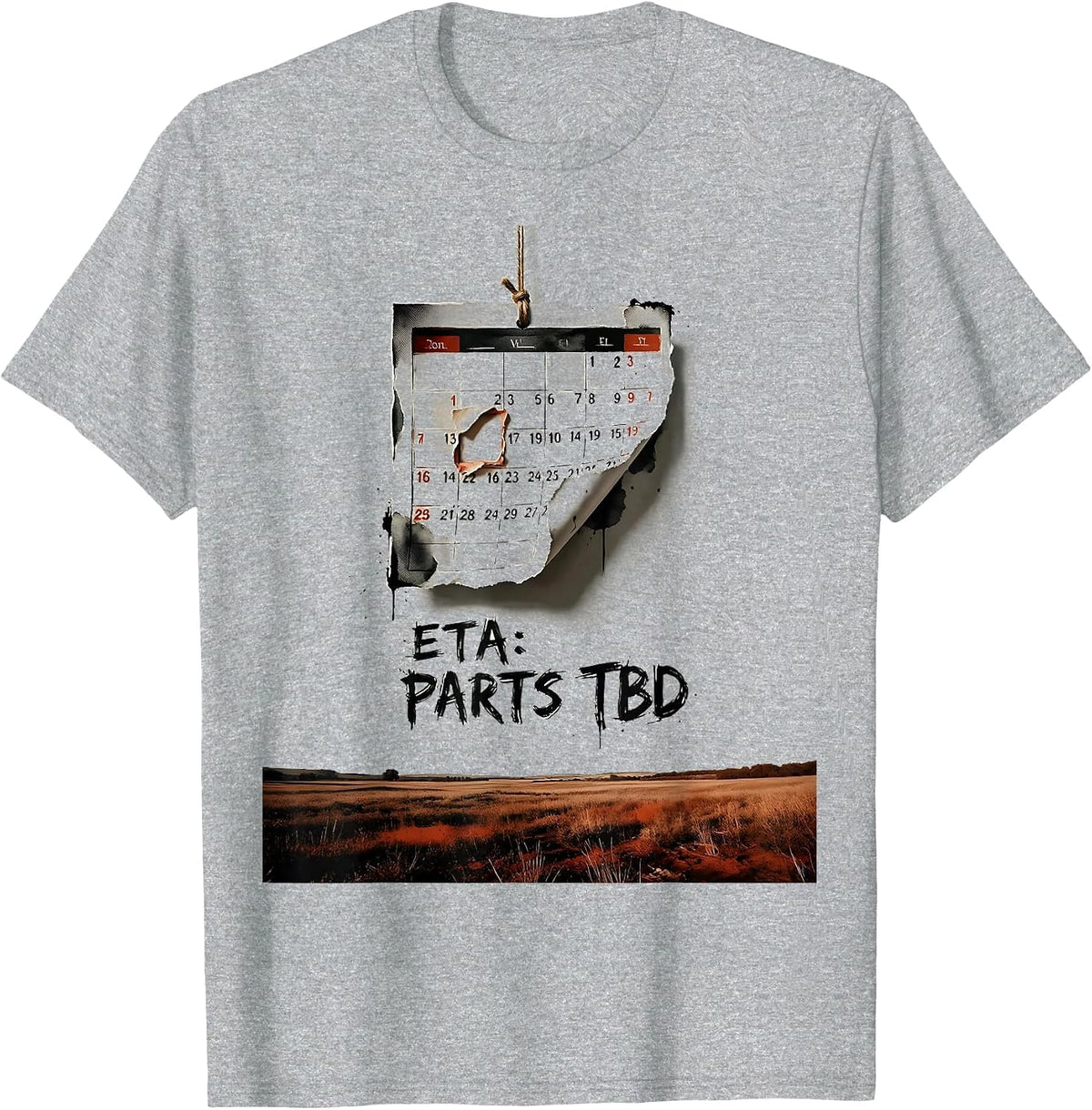 Men's ETA PARTS TBD Funny Mechanic Skeleton Auto Repair T-Shirt - Heather Grey