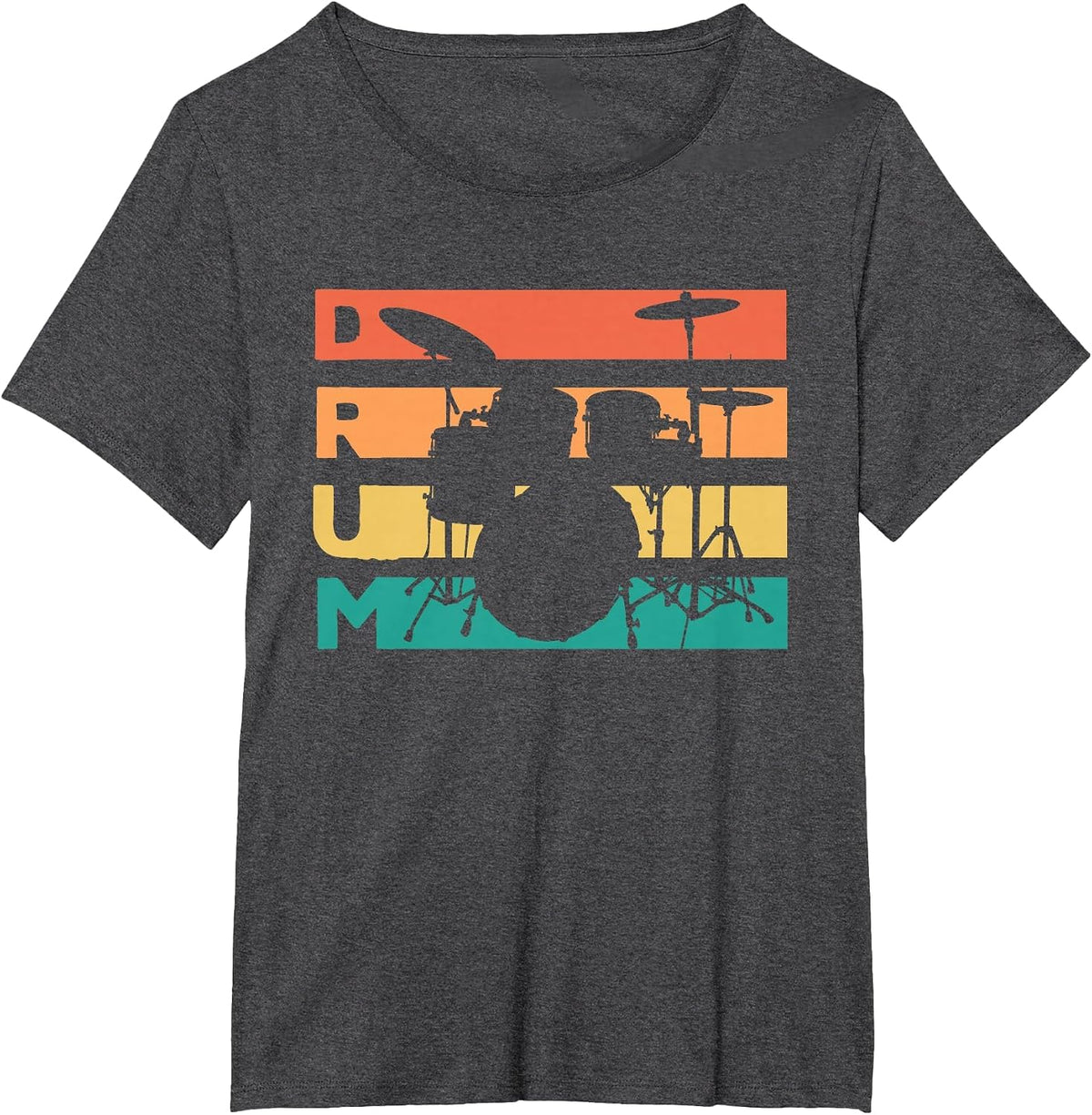 Retro Vintage Drum Set - Percussionist & Drummer T-Shirt - Dark Heather Grey