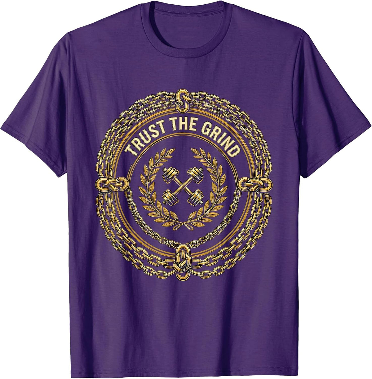 Trust the Grind Sports Motivational Design T-Shirt - Purple